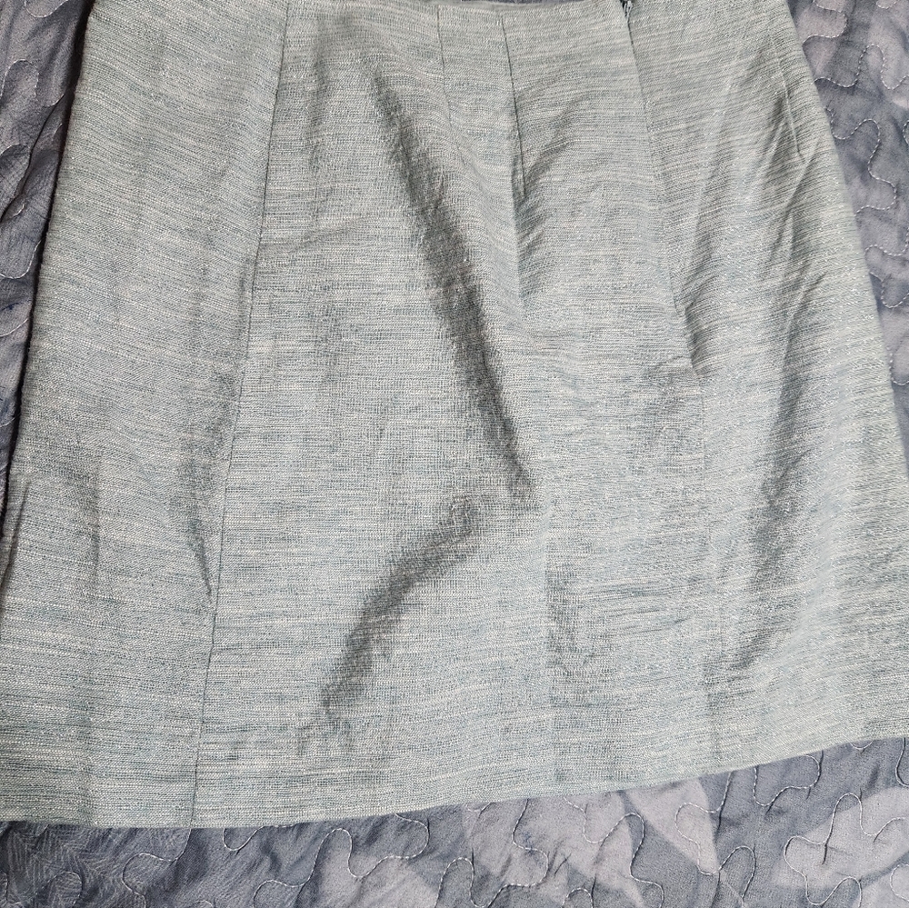 Womens Elegant Light Ice Blue Button Skirt - Picture 11 of 12